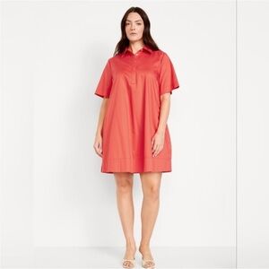 Old Navy Women's Red Casual Button Down Dress